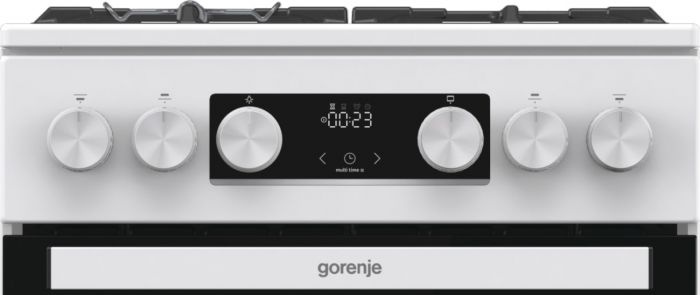 Плита Gorenje газова, 67л, 50x60см, дисплей, IconLed, чавун, білий