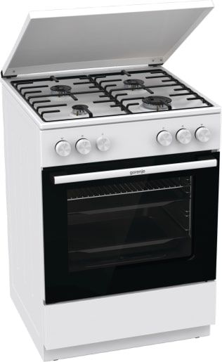 Плита Gorenje  газова, 72л, 60x60см, емальовані, з кришкою, білий