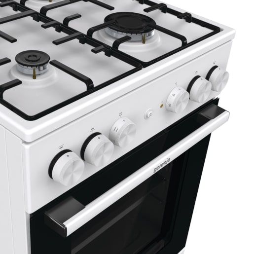 Плита Gorenje комбінована, 68л, 50x60см, емальовані реш, з кришкою, білий