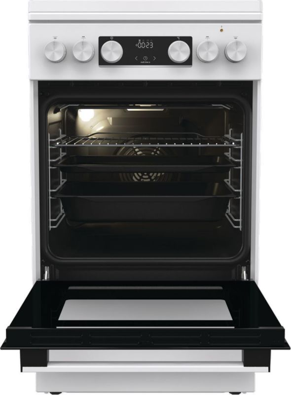 Плита Gorenje комбінована, 70л, 50x60см, IconLed, чавун, з кришкою, білий