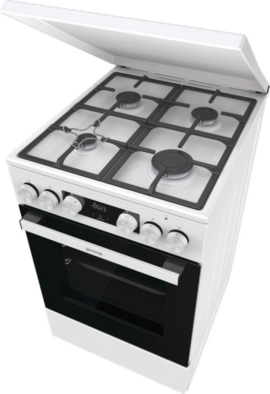 Плита Gorenje комбінована, 70л, 50x60см, IconLed, чавун, з кришкою, білий