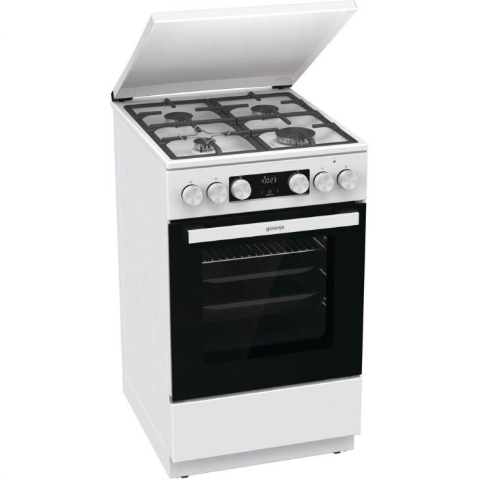 Плита Gorenje комбінована, 70л, 50x60см, IconLed, чавун, з кришкою, білий