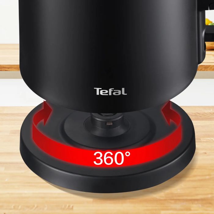 Електрочайник Tefal Thermo Protect, 1.5л, пластик, нержавіюча сталь, чорний