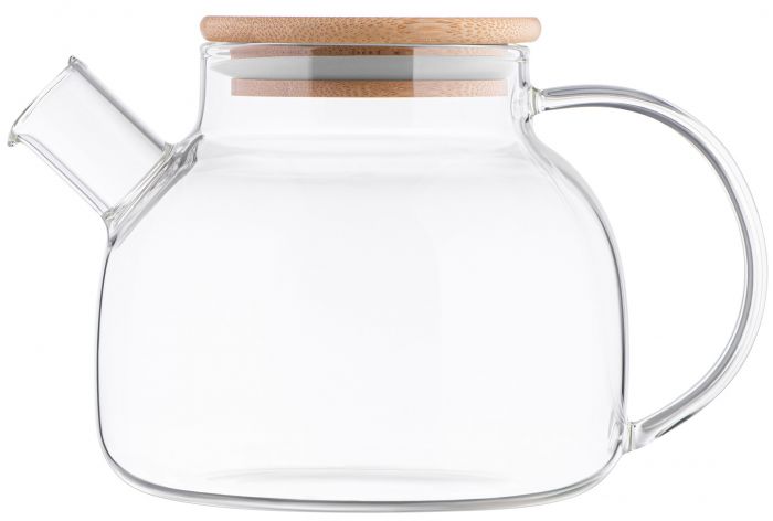 Заварник Ardesto Gemini 1000мл, боросилікатне скло, бамбук, прозорий