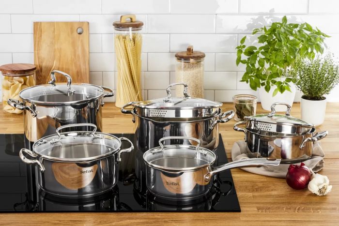 Набір посуду Tefal Duetto Plus, 10предметів, нержавіюча сталь, скло