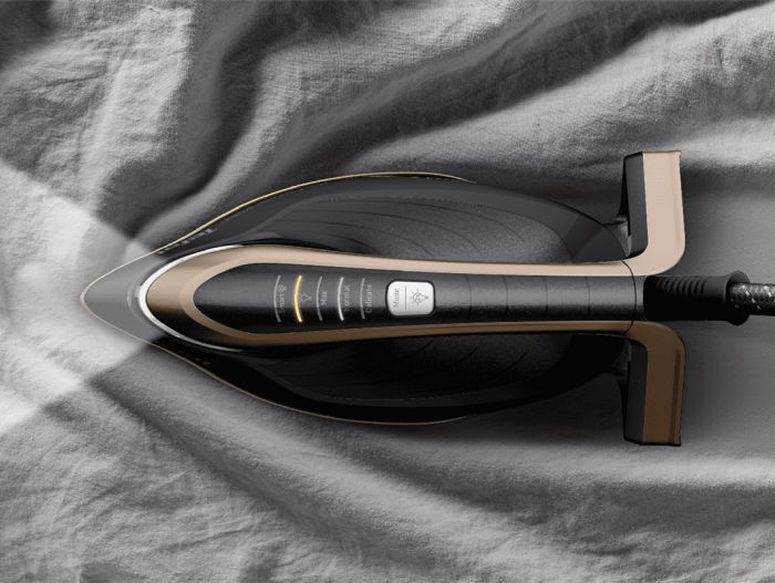 Праска-парогенератор Tefal Pro Express Vision, 3000Вт, 1200мл, паровий удар -800гр, постійна пара - 180гр, керам. підошва, чорно-золотий