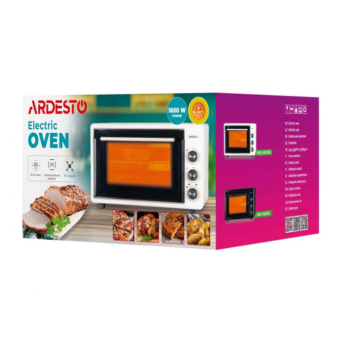 Піч електрична ARDESTO, 50л, 1600Вт, механіч., конвекція, подвійне скло, бежевий
