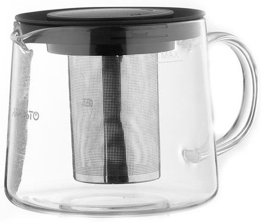 Заварник  Ardesto Black Mars, 1000мл, боросилікатне скло, нержавіюча сталь, прозорий