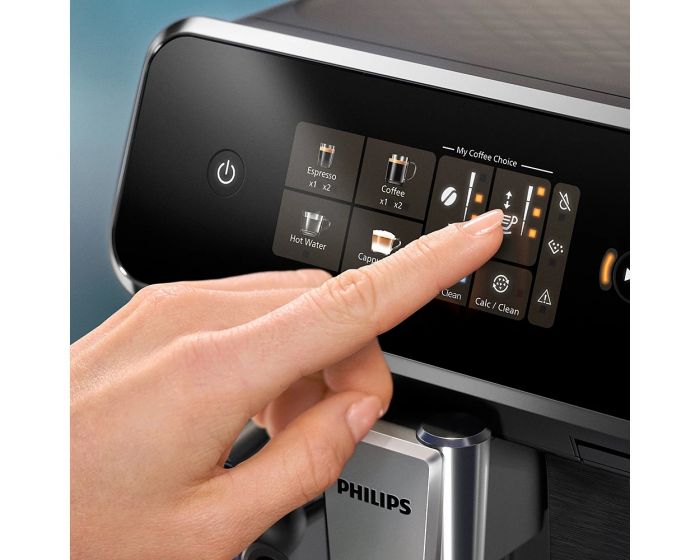 Кавомашина Philips Series 2300 LatteGo, 1.8л, зерно+мелена, автомат.капуч, дисплей, авторецептів -4, чорний