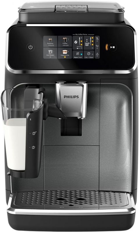 Кавомашина Philips Series 2300 LatteGo, 1.8л, зерно+мелена, автомат.капуч, дисплей, авторецептів -4, чорний