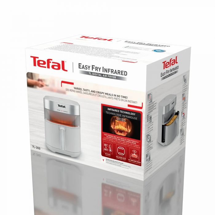 Мультипіч Tefal Easy Fry Infrared, 1500Вт, чаша-7л, сенсорне керув., 8 програм, з віконцем, пластик, світло-сірий