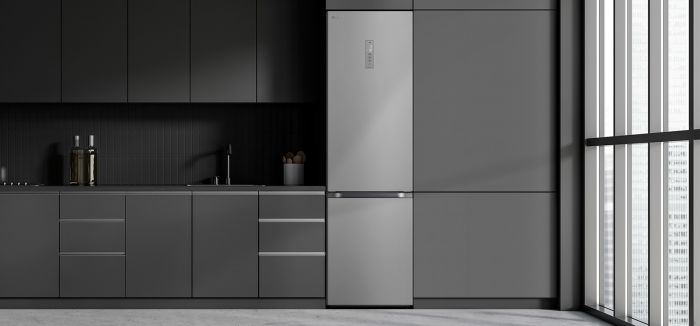 Холодильник LG з нижн. мороз., 203x60х68, холод.відд.-277л, мороз.відд.-110л, 2дв., А++, NF, інв., диспл зовн., Fresh Сonverter, Metal Fresh, сріблястий