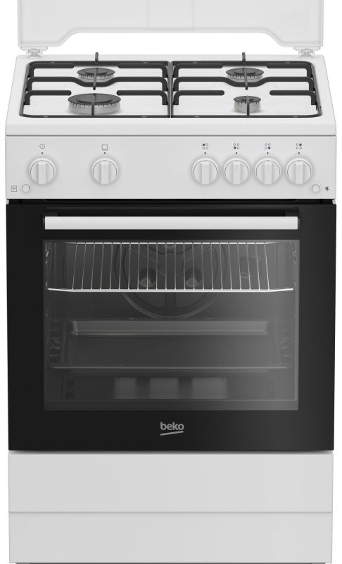 Плита Beko газова, 64л, 60x60см, таймер, білий