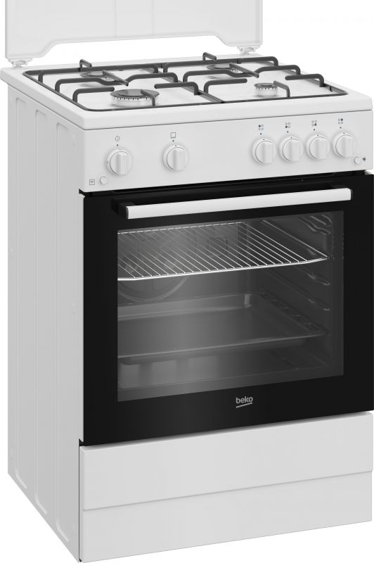Плита Beko газова, 64л, 60x60см, таймер, білий