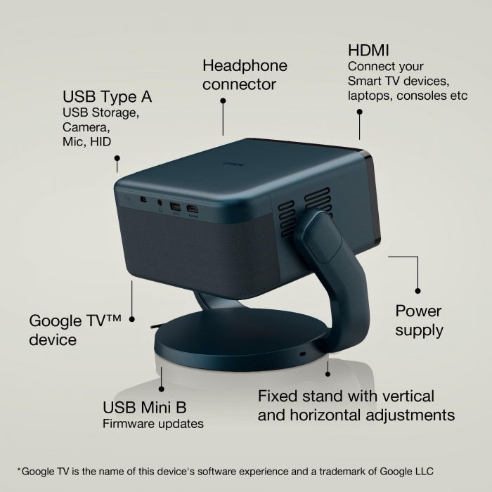 Проєктор Epson EF-22N FHD, 1000 lm, LASER, 1, Google TV, Metallic Blue