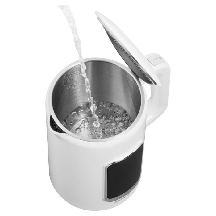 Електрочайник Sencor 1.7л, Strix, LED дисплей, подвійні стінки, сенс. керування, білий