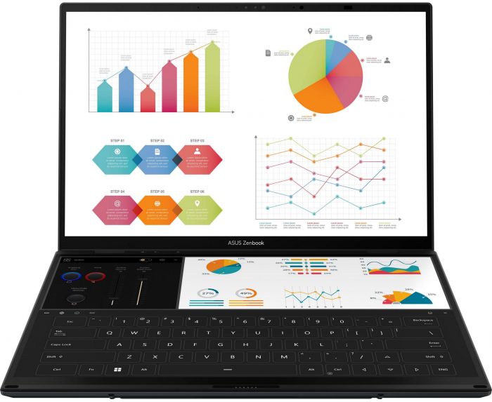 Ноутбук ASUS Zenbook DUO UX8406CA-QL049W 14" FHD OLED, Intel Ultra 7 255H, 32GB, F1TB, UMA, Win11, Сірий