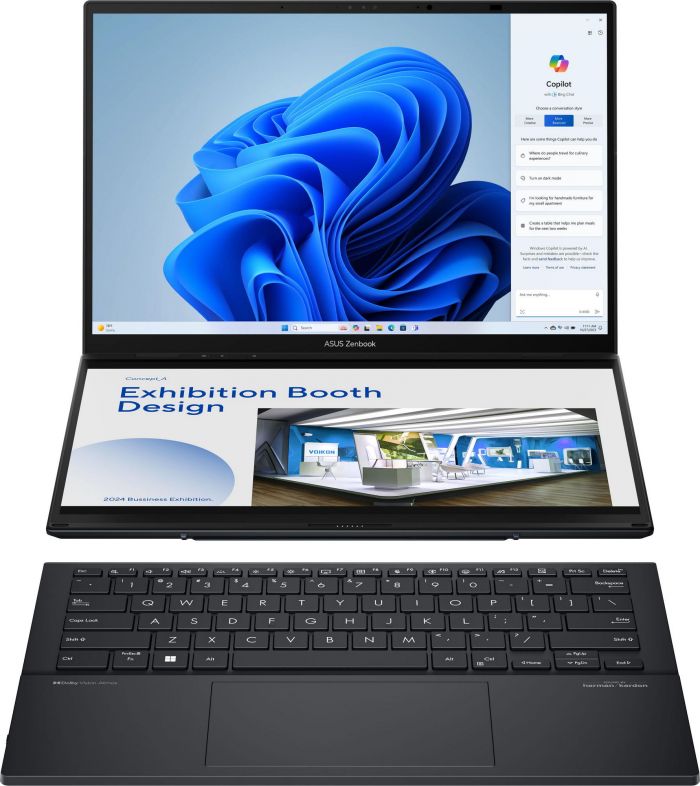 Ноутбук ASUS Zenbook DUO UX8406CA-QL049W 14" FHD OLED, Intel Ultra 7 255H, 32GB, F1TB, UMA, Win11, Сірий