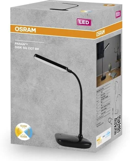 Лампа настільна Panan DISK SQ 12W 3000К 4000К 6500К  з димером чорний