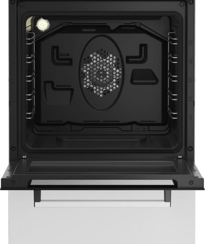 Плита Beko комбінована, 60л, 50x60см, дисплей, конвекція, чавун, білий