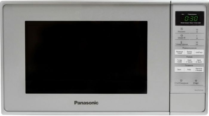 Мікрохвильова піч Panasonic, 20л, електр.управл., 800Вт, дисплей, сріблястий