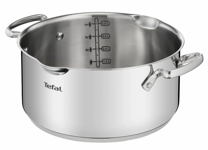 Каструля Tefal DUETTO+, 5л, з кришкою, нержавіюча сталь, скло