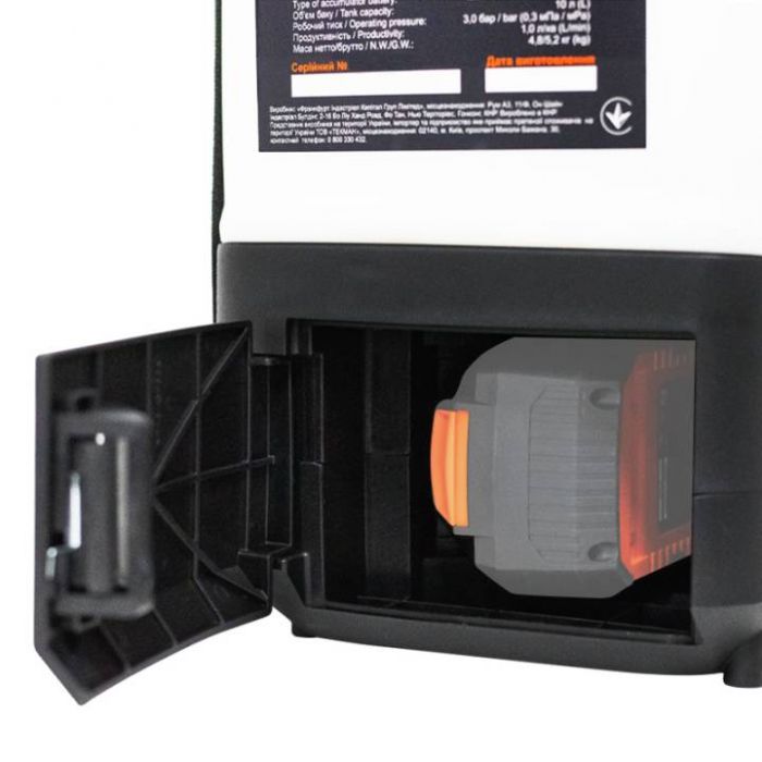 Обприскувач акумуляторний Tekhmann TGS-10/i20 10л 20В 3бар 1л/хв 4.8кг