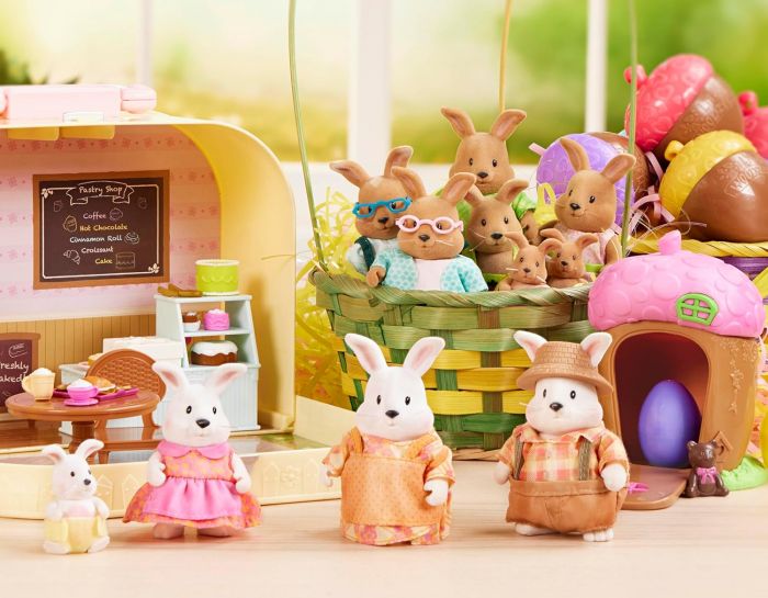 Набір фігурок Li'l Woodzeez Сім'я Кроликів 4од, книжка EN