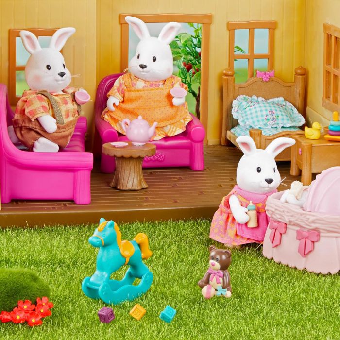 Набір фігурок Li'l Woodzeez Сім'я Кроликів 4од, книжка EN