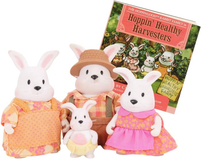 Набір фігурок Li'l Woodzeez Сім'я Кроликів 4од, книжка EN