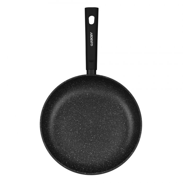 Сковорода глибока з кришкою Ardesto Black Mars Alcor, 28см, алюміній, чорний