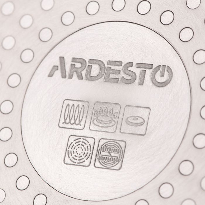 Сковорода глибока з кришкою Ardesto Black Mars Alcor, 28см, алюміній, чорний