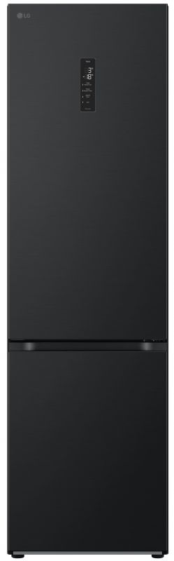 Холодильник LG з нижн. мороз., 203x60х68, холод.відд.-277л, мороз.відд.-107л, 2дв., А++, NF, інв., диспл зовн., Fresh Сonverter, Metal Fresh, чорний матовий