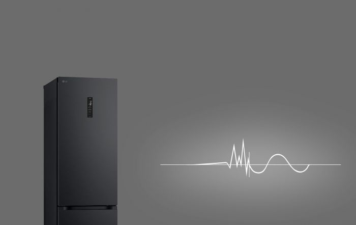 Холодильник LG з нижн. мороз., 203x60х68, холод.відд.-277л, мороз.відд.-107л, 2дв., А++, NF, інв., диспл зовн., Fresh Сonverter, Metal Fresh, чорний матовий