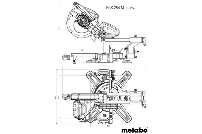 Пила торцювальна Metabo KGS 254 M 1800Вт диск 254мм 16.1кг