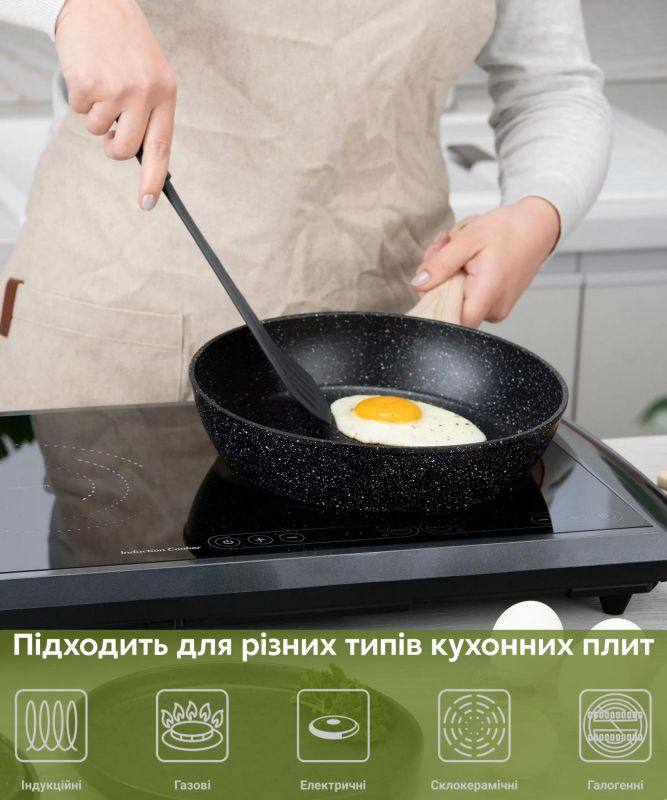 Сковорода глибока Ardesto Midori, 28см, алюміній, чорний