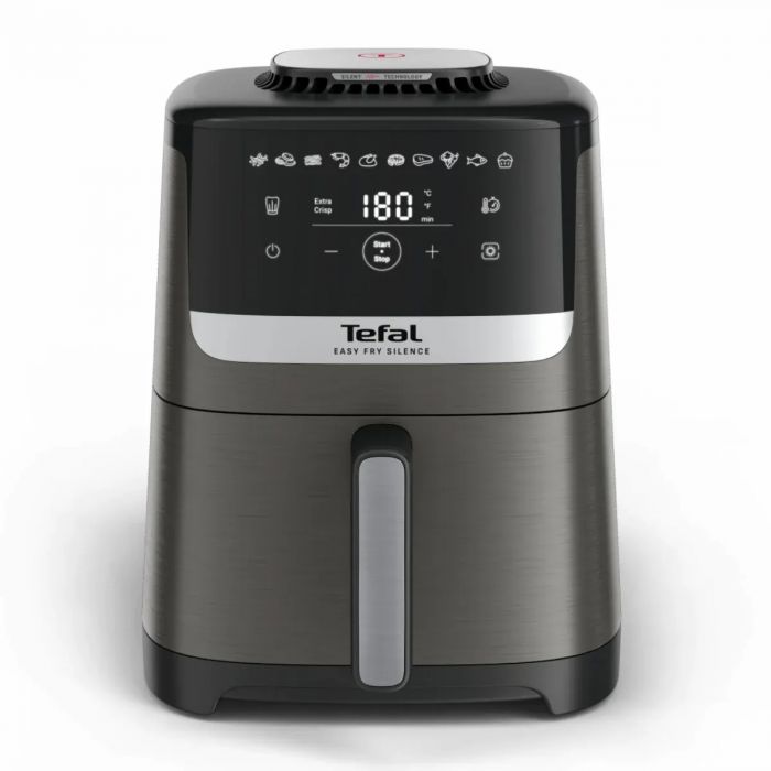 Мультипіч Tefal Easy Fry Silence, 1670Вт, чаша-5л, сенсорне керув., 10 програм, пластик, темно сірий-чорний