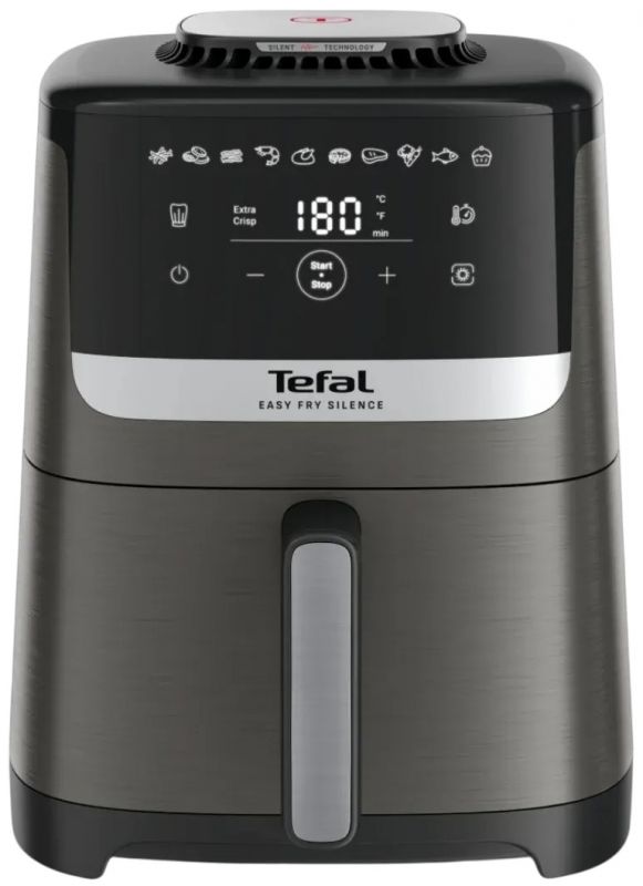 Мультипіч Tefal Easy Fry Silence, 1670Вт, чаша-5л, сенсорне керув., 10 програм, пластик, темно сірий-чорний