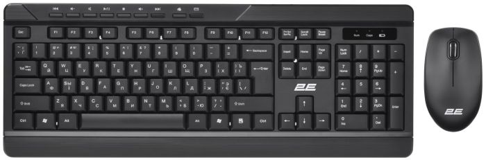 Комплект клавіатура та миша 2E MK410 WL, EN/UK/RU, чорний