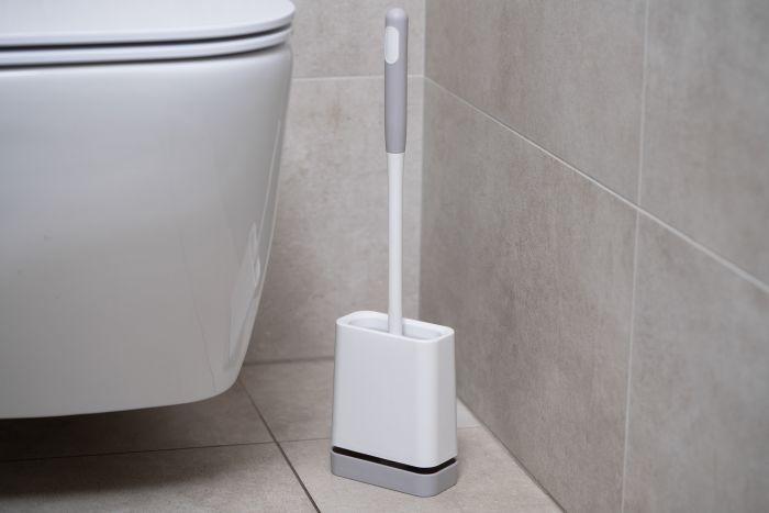 Набір щітка для унітазу з підставкою Ardesto 11.5х5.6х43см, пластик, білий