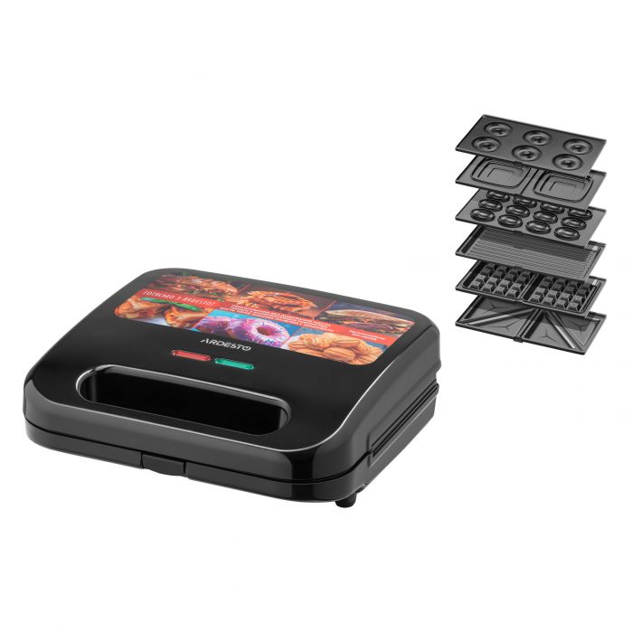 Мультимейкер ARDESTO, 700Вт, комплект-6 пластин, корпус-пластик, чорний