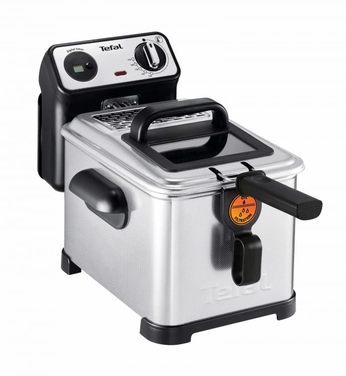 Фритюрниця Tefal Filtra Pro, 2400Вт, ємність-3л, механічне керув., від 150°C до 190°C нержавіюча сталь, чорний