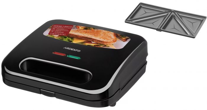 Сендвічмейкер Ardesto 700Вт, 1 пластина-сендвіч,корпус-пластик, чорний