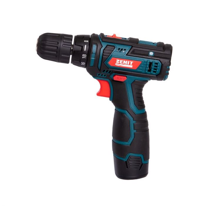 Шурупокрут-дриль акумуляторний Зеніт ЗША-12 Р2 Li 12В 2х1.3А·год 26Нм 400·1400об/хв 1кг
