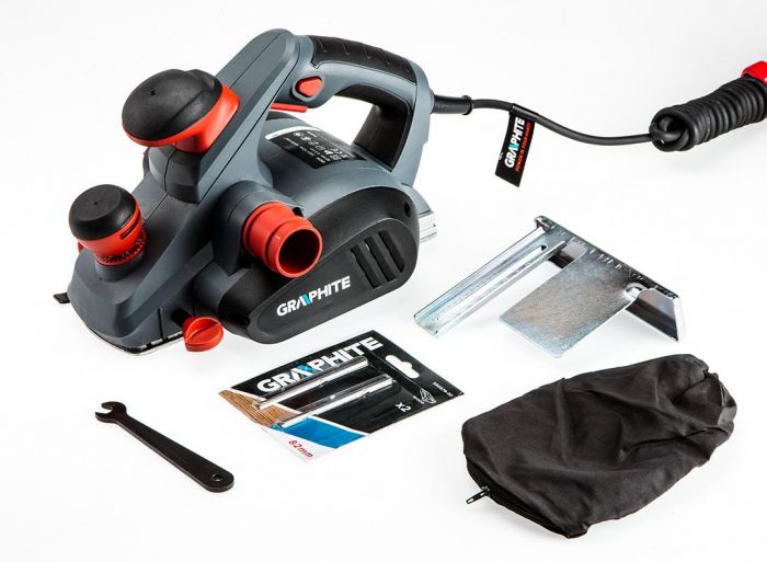 Рубанок GRAPHITE 850Вт 82мм стругання до 3мм 3.1кг