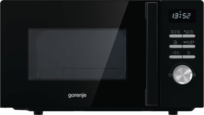 Мікрохвильова піч Gorenje, 20л, електр. керув., 800Вт, гриль, дисплей, 11 програм, чорний
