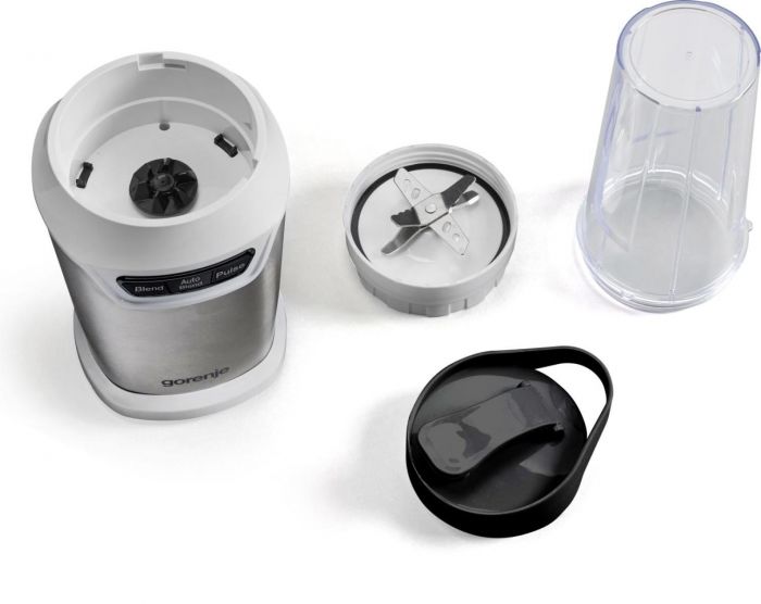 Блендер Gorenje стаціонарний 700Вт, чаша-750мл, подрібнювач, білий-нерж