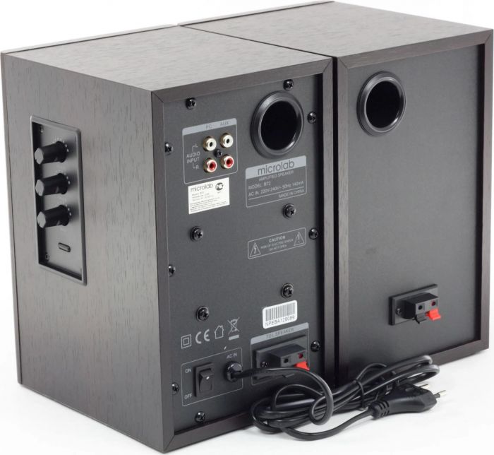 Акустична система MICROLAB B-72 2.0, 24W, mini-jack, чорний