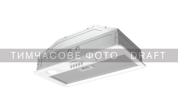 Витяжка Ardesto вбудована, 52см, 700м3ч, метал, 2х1Вт LED, кнопкове, білий