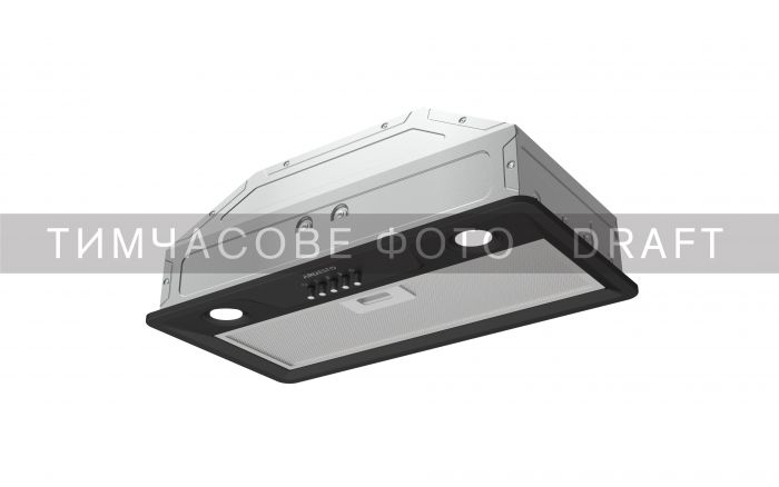 Витяжка Ardesto вбудована, 52см, 700м3ч, метал, 2х1Вт LED, кнопкове, чорний